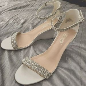 White formal heels from David's Bridal